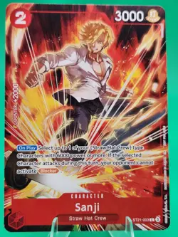 One Piece Sanji Full Art Card 2026 Welcome Pack Vol. 1 ST21-003 English NM - Image 1