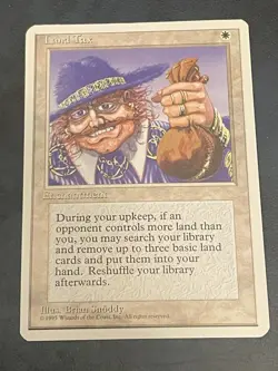 Land Tax 4th Edition Mtg Magic The Gathering Card Lp - Image 1