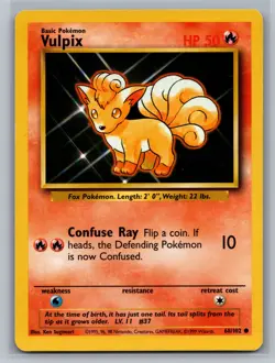 Vulpix Base Set #068/102 Common Pokemon Card - Image 1