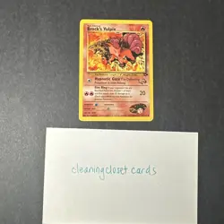 LP/MP Pokemon (W Stamp) BROCK'S VULPIX Card GYM CHALLENGE Set 37/132 Promo#1 - Image 1
