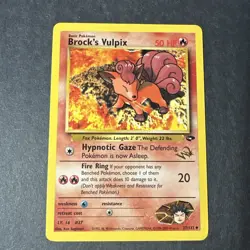 LP/MP Pokemon (W Stamp) BROCK'S VULPIX Card GYM CHALLENGE Set 37/132 Promo#1 - Image 2