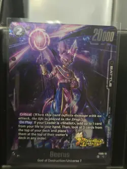 Beerus FS09-13 Silver Foil Legends Shallot Dragon Ball Card English Fusion World - Image 1