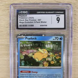 CGC 9 HEAD DOUBLE SWIRL 🌀💫 Psyduck MEP 007 Mega Cosmos Holo Promo Pokemon Card - Image 5