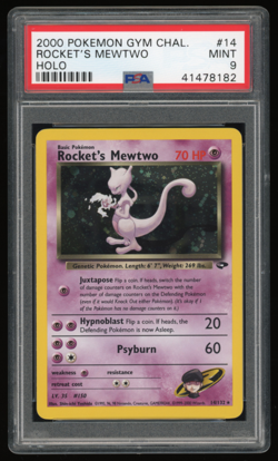 2000 POKEMON GYM CHALLENGE #14/132 ROCKET'S MEWTWO HOLO PSA 9 - Image 1