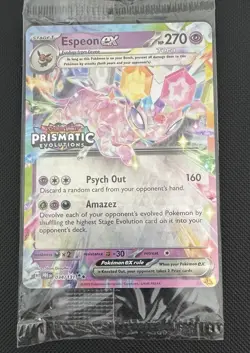 Espeon ex 34/131 STAMPED Pokemon Prismatic Evolutions Surprise Box Sealed Promo - Image 1