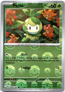Pokemon TCG Petilil 006/086 Black Bolt Poke Ball Pattern Holo Rare Near Mint - Image 1