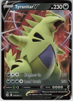 Pokemon Tyranitar V Ultra Rare SWSH08: Fusion Strike 158/264 NM - Image 1