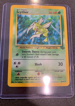 Pokemon TCG Scyther Jungle 10/64 Holo Unlimited Holo Rare - Image 1