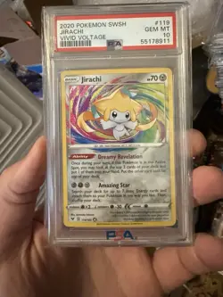 2020 Pokemon SWSH Vivid Voltage #119 Jirachi PSA 10 GEM MINT - Image 1