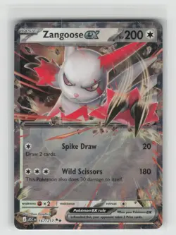Pokemon Zangoose ex Double Rare ME: Ascended Heroes 167/217 NM - Image 1