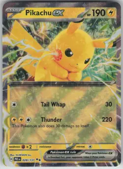 Pokemon Pikachu ex Double Rare SV: Prismatic Evolutions 028/131 NM - Image 1