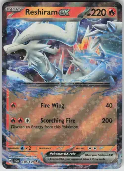 Pokemon Reshiram ex Double Rare SV09: Journey Together 030/159 NM - Image 1