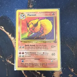 Pokemon TCG Flareon Card 19/64 Jungle Unlimited Rare Non-Holo NM - Image 1