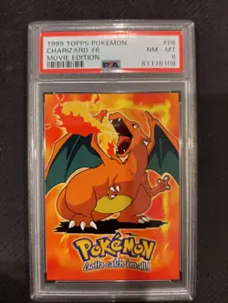PSA 8 Charizard Topps Pokemon Movie Edition - Image 1