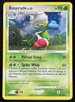 Roserade 13/130 Diamond and Pearl Holo Pokemon Card LP w/ SWIRL 💫 - Image 1