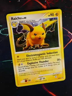 LP Pokemon RAICHU Card (Diamond Pearl) BLACK STAR PROMO Set DP21 Holo Foil - Image 1