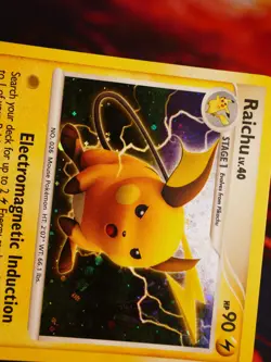 LP Pokemon RAICHU Card (Diamond Pearl) BLACK STAR PROMO Set DP21 Holo Foil - Image 3