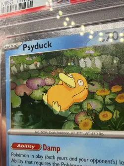 2025 Pokemon MEP EN Meg Three Pack Blister Psyduck #007 PSA 9 With SWIRL - Image 2