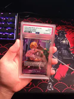 2025 ONE PIECE OP12-LEGACY OF THE MASTER TREASURE TR RARE VINSMOKE SANJI PSA 10 - Image 3