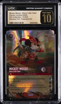 2024 DISNEY LORCANA D23 COLL MICKEY MOUSE - BRAVE LITTLE TAILOR CGC 10 PRISTINE - Image 1