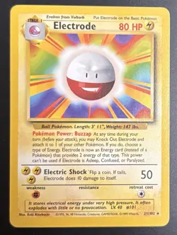 Pokemon Electrode Base Set 21/102 Rare Unlimited Card TCG non-holo 10 - Image 1