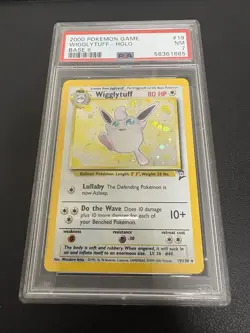 PSA 7 Wigglytuff Holo 19/130 Base Set 2 Pokemon Card 2000 WOTC Vintage - Image 1