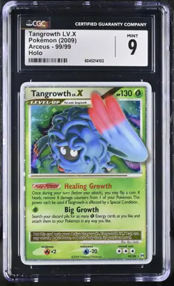CGC 9 MINT Tangrowth LV.X 2009 Arceus 99/99 Holo Pokemon Card - Image 1