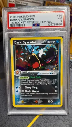 Pokemon tcg Team Rocket Returns Dark Gyarados Rev Foil 36/109 PSA 7 NM stamped - Image 1