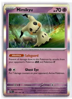Pokemon Mimikyu Rare Holo SV: Paldean Fates 037/091 NM - Image 1
