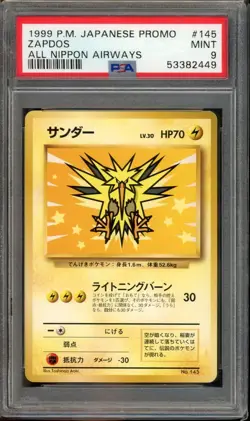 Zapdos Pokemon 1999 ANA All Nippon Airways Promo Japanese 145 PSA 9 - Image 1