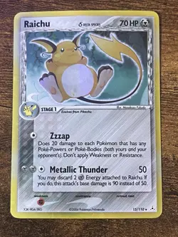 Pokemon TCG Raichu Delta Species Holo 15/110 Holon Phantoms - Image 1