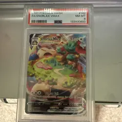 Pokemon Snorlax VMAX Full Art Ultra Rare Holo 142/202 Sword & Shield PSA 8 2020 - Image 1