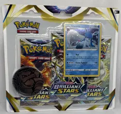 Brilliant Stars 3 Pack Blister Booster Glaceon Promo Pokemon SWSH New Sealed - Image 1