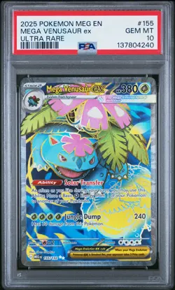 Mega Venusaur Ex Pokemon Meg En-Mega Evolution 155 NM PSA 10 - Image 1