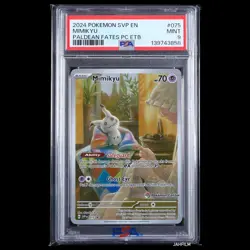 PSA 9 POKEMON 2024 MIMIKYU POKEMON CENTER ETB PROMO #075 PALDEAN FATES - Image 1
