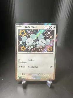 Tandemaus 209/091 Pokemon Paldean Fates Baby Shiny Holo Rare - Image 1