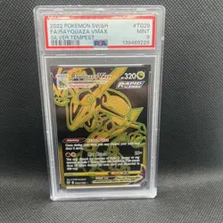 2022 POKEMON SWORD & SHIELD SILVER TEMPEST #TG29 FULL ART/RAYQUAZA VMAX PSA 9 - Image 1
