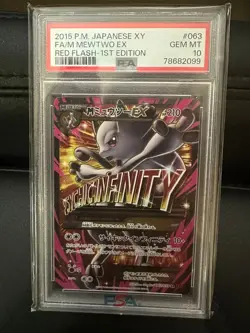 Pokemon PSA 10: M Mewtwo EX 063/059 SR Red Flash Japanese Card [US DDP Ship] - Image 1