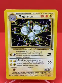 1999 Pokemon Magneton 26/62 Fossil Unlimited Non Holo Rare - LP - Image 1