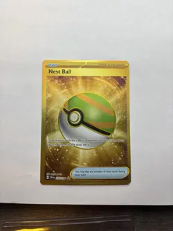 Pokemon TCG Nest Ball Scarlet & Violet Base Set Gold Rare Trainer Card 255/198 - Image 1
