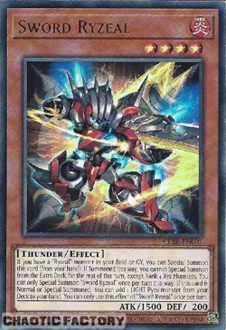 YUGIOH CRBR-EN001 Sword Ryzeal Ultra Rare 1st Edition NM - Image 1