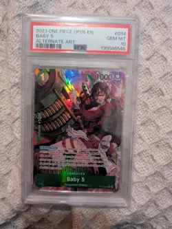 One Piece TCG Baby 5 OP05-034 1000 Power Alternate Art Foil Rare PSA 10 - Image 1