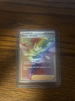 Zinnias Resolve Full Art Secret Rainbow Rare Pokemon Card 225/203 Evolving Skies - Image 1