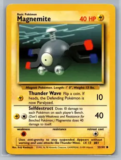 Magnemite Base Set #053/102 Common Pokemon Card - Image 1