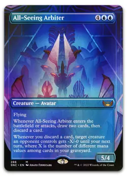 All-Seeing Arbiter (Borderless) #286 (Foil) NM Streets New Capenna SNC Magic MTG - Image 1