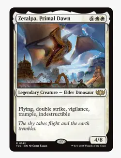 Zetalpa, Primal Dawn | MTG TDC | White Elder Dinosaur Indestructible Rare | NM - Image 1