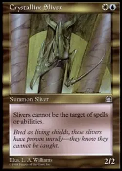 MTG Crystalline Sliver, Stronghold, Heavily Played, English - Image 1