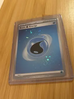 Pokemon Basic Water Energy Card Holofoil 3 Swirls NM - Image 1