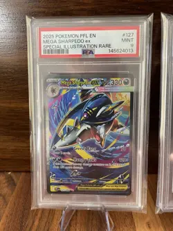Pokemon Phantasmal Flames Mega Sharpedo ex 127/094 Mega Loppuny ex 128/094 PSA 9 - Image 3