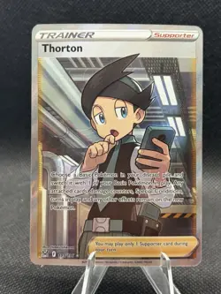 Thorton 195/196 Full Art Trainer Pokemon Sword & Shield Lost Origin NM - Image 1